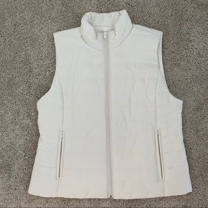 Ivory Quilted Puffer Vest